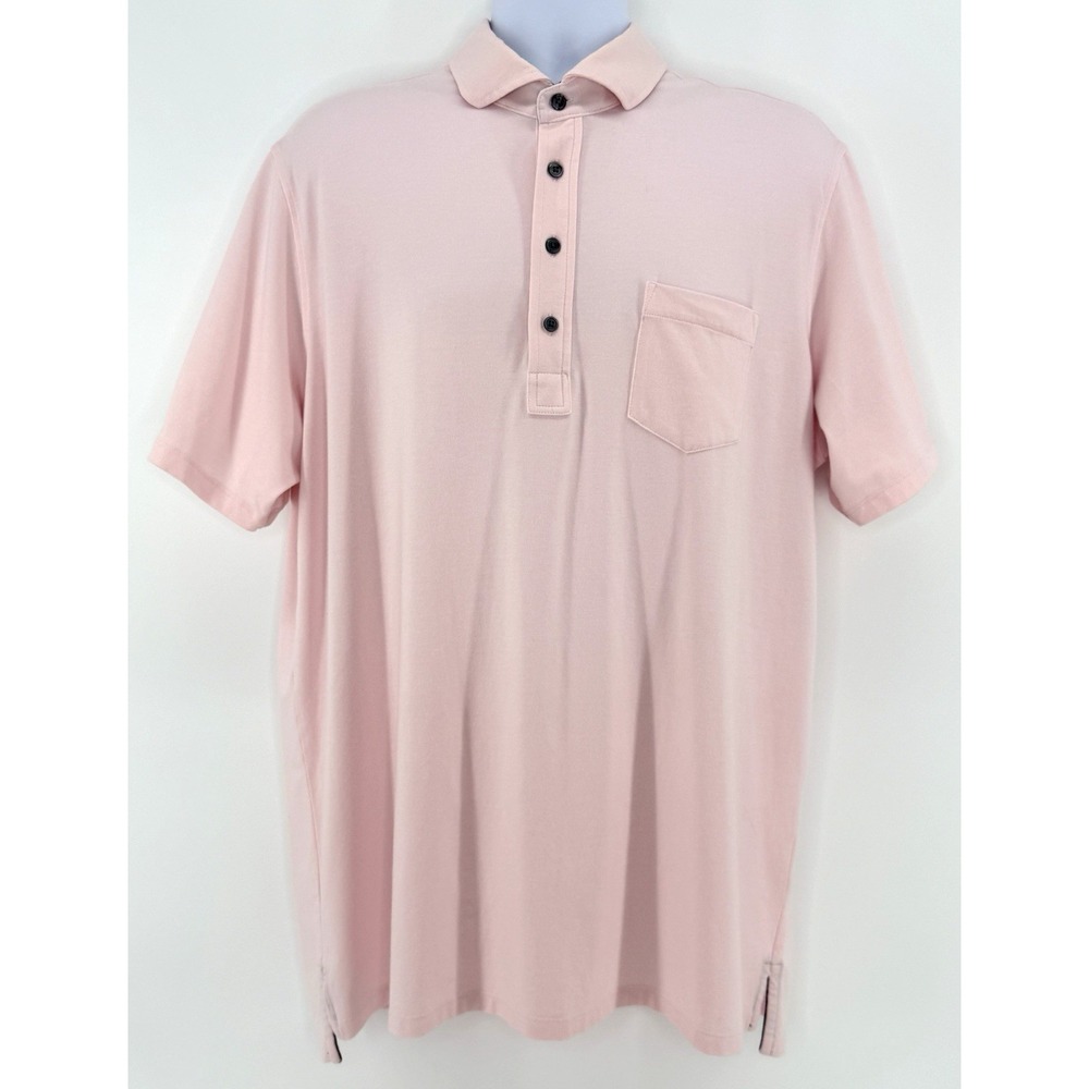 Greyson Polo Shirt Mens XL Pink Pima Cotton Modal Stretch Golf Pocket Polo
